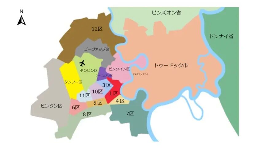 ベトナムの市区マップ