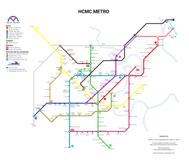 Ho Chi Minh City Metro路線図
